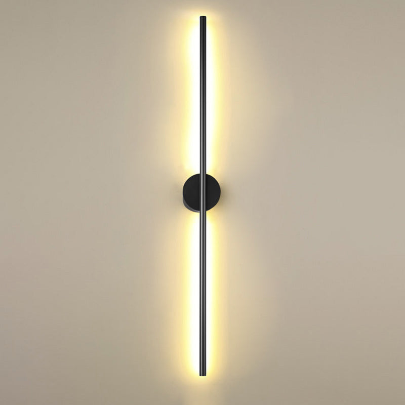 Modern Black LED Wall Sconce for Living Room - Stylish Metallic Fixture