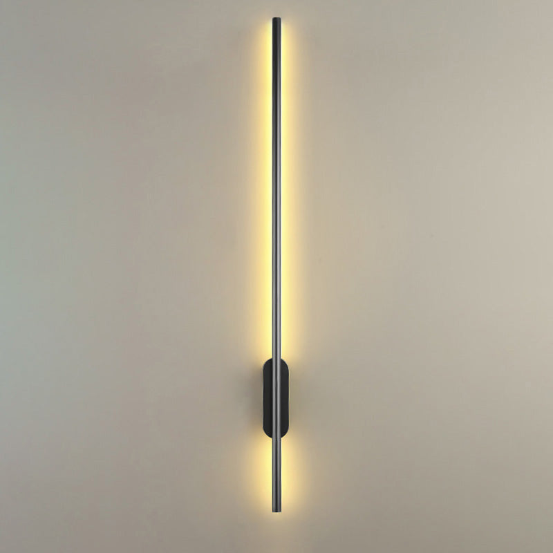 Modern Black LED Wall Sconce for Living Room - Stylish Metallic Fixture