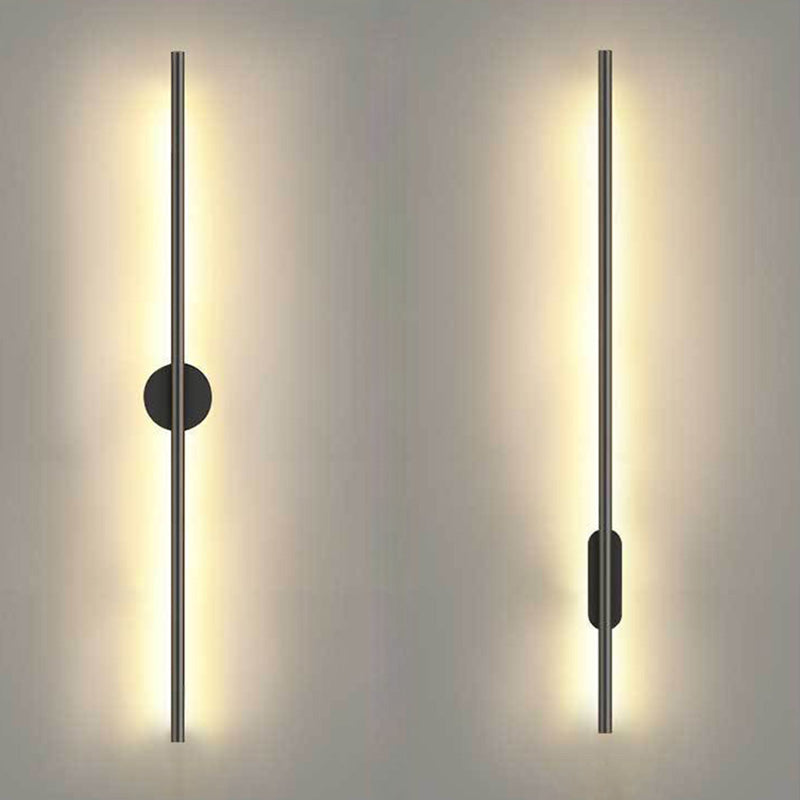 Modern Black LED Wall Sconce for Living Room - Stylish Metallic Fixture