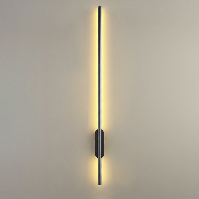 Modern Black LED Wall Sconce for Living Room - Stylish Metallic Fixture