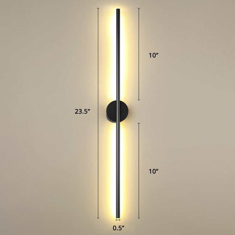 Modern Black LED Wall Sconce for Living Room - Stylish Metallic Fixture