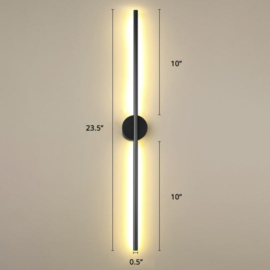 Modern Black LED Wall Sconce for Living Room - Stylish Metallic Fixture