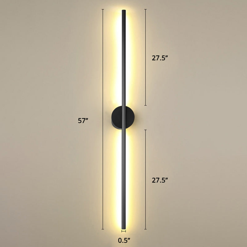 Modern Black LED Wall Sconce for Living Room - Stylish Metallic Fixture