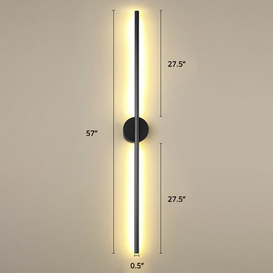 Modern Black LED Wall Sconce for Living Room - Stylish Metallic Fixture