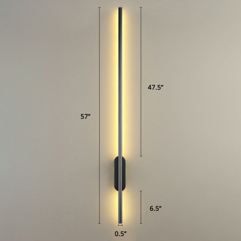 Modern Black LED Wall Sconce for Living Room - Stylish Metallic Fixture