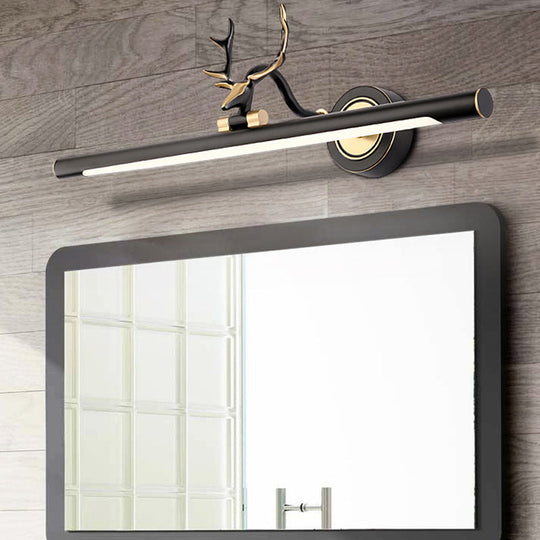 Rustic Metal LED Tube Wall Sconce Light with Adjustable Joint for Antler Bathroom Vanity