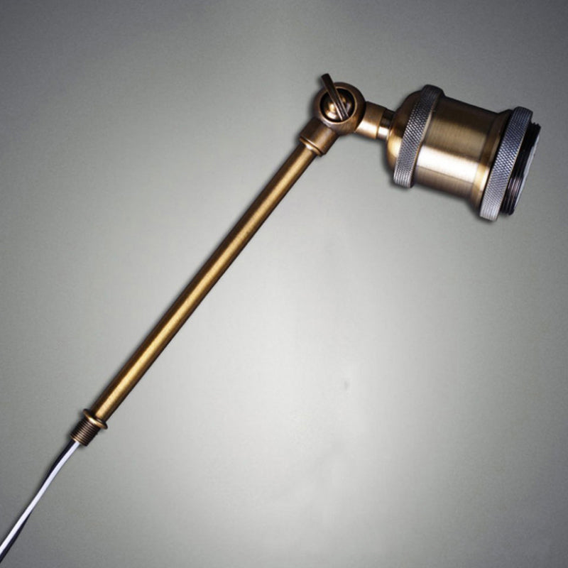 Industrial Brass Wall Light with Adjustable Joint - Naked Bulb Sconce Fixture