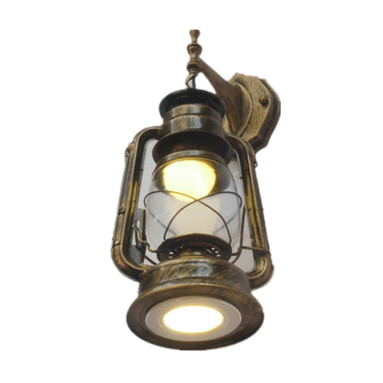 Nautical Glass Kerosene Lantern Wall Mount Lamp for Hallways