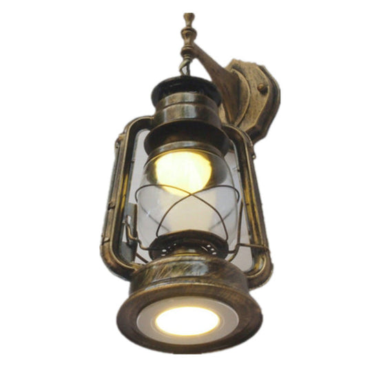 Nautical Glass Kerosene Lantern Wall Mount Lamp for Hallways