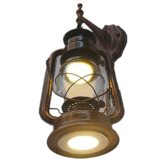Nautical Glass Kerosene Lantern Wall Mount Lamp for Hallways