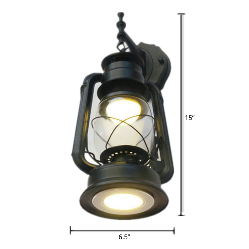Nautical Glass Kerosene Lantern Wall Mount Lamp for Hallways
