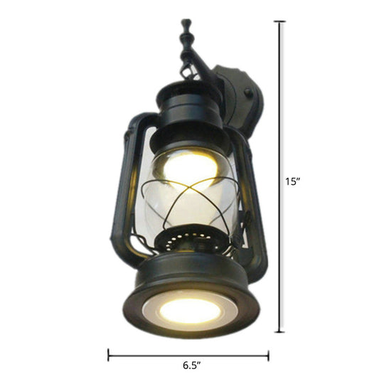 Nautical Glass Kerosene Lantern Wall Mount Lamp for Hallways
