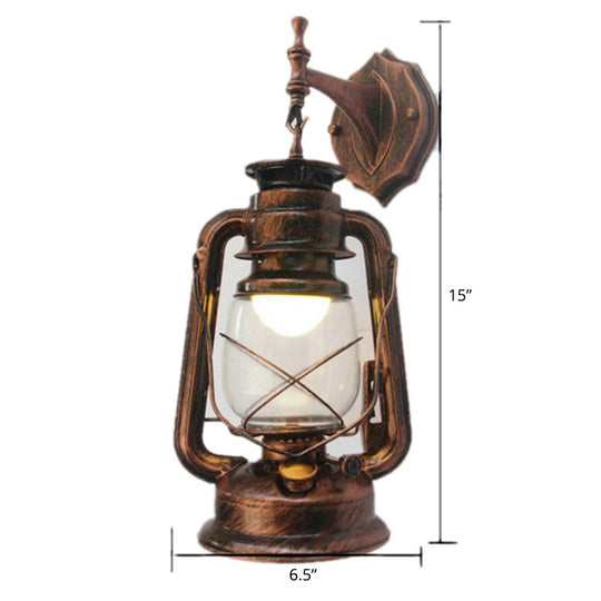 Nautical Glass Kerosene Lantern Wall Mount Lamp for Hallways
