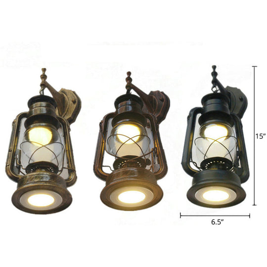 Nautical Glass Kerosene Lantern Wall Mount Lamp for Hallways