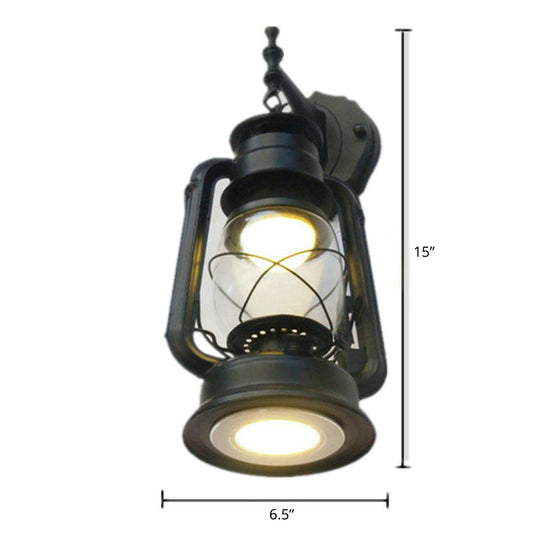 Nautical Glass Kerosene Lantern Wall Mount Lamp for Hallways