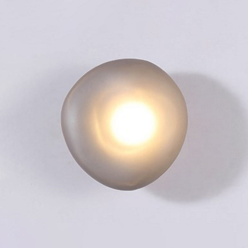 Frosted Glass Cobblestone Wall Sconce: Art Deco 1-Light Mount for Living Room