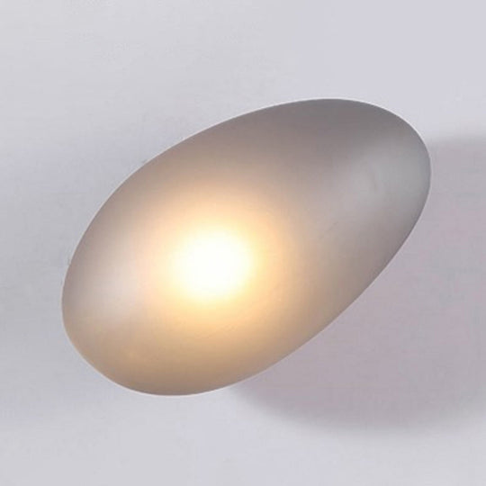 Frosted Glass Cobblestone Wall Sconce: Art Deco 1-Light Mount for Living Room