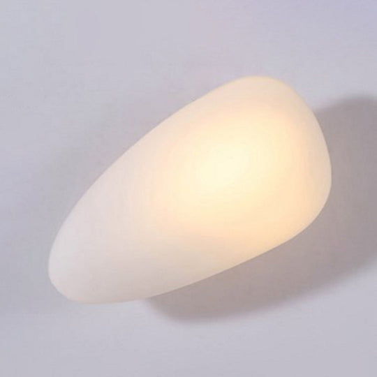 Frosted Glass Cobblestone Wall Sconce: Art Deco 1-Light Mount for Living Room