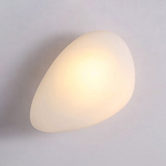 Frosted Glass Cobblestone Wall Sconce: Art Deco 1-Light Mount for Living Room