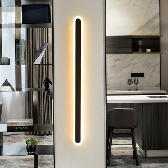 Sleek Elliptical Acrylic Wall Sconce with LED Lighting for Aisle