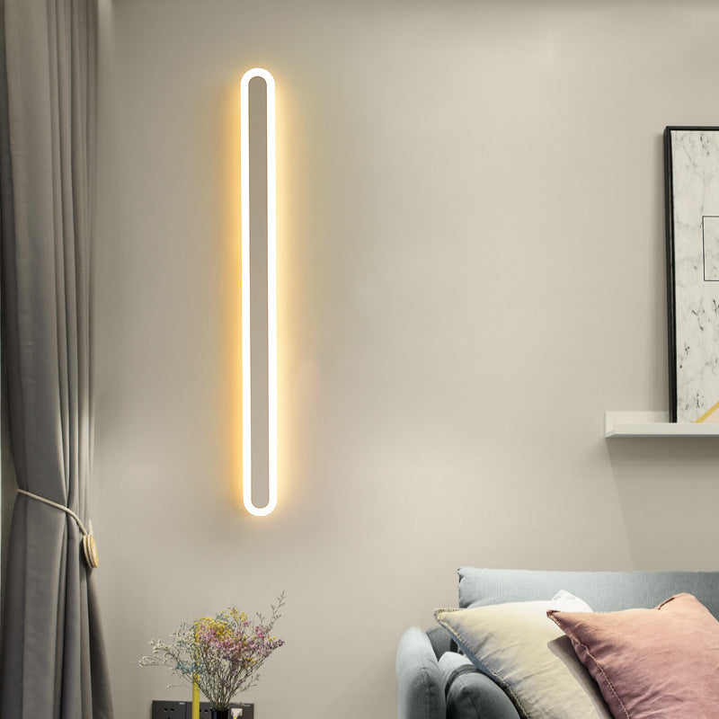 Sleek Elliptical Acrylic Wall Sconce with LED Lighting for Aisle