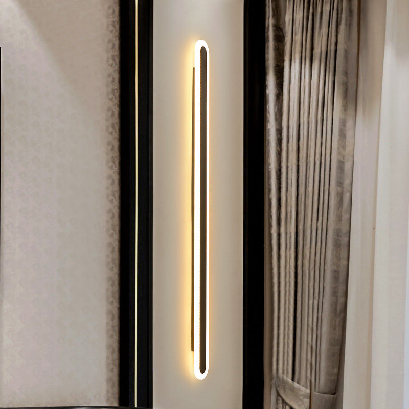 Sleek Elliptical Acrylic Wall Sconce with LED Lighting for Aisle