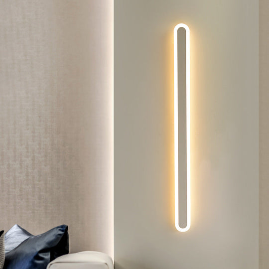 Sleek Elliptical Acrylic Wall Sconce with LED Lighting for Aisle