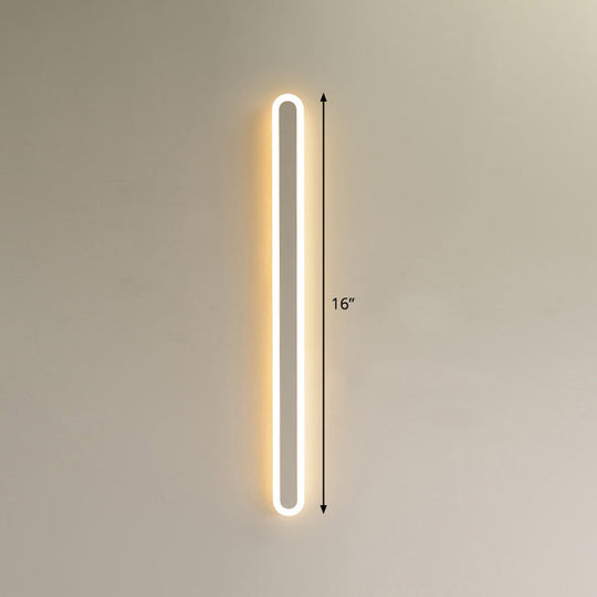 Sleek Elliptical Acrylic Wall Sconce with LED Lighting for Aisle