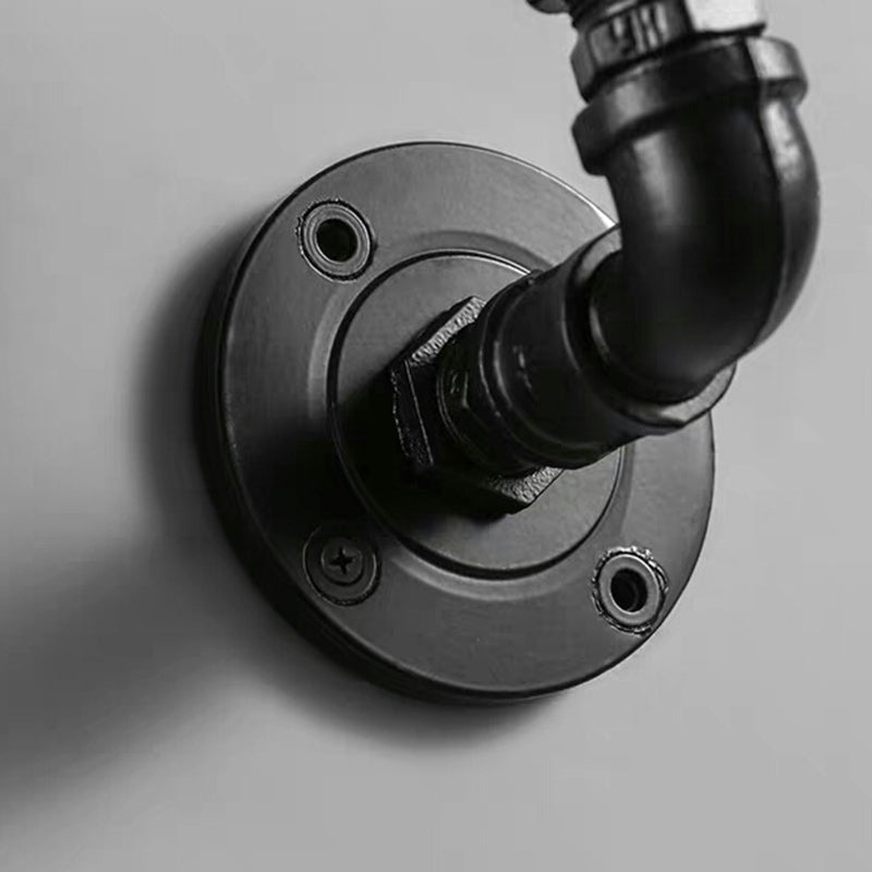 Industrial Pipe Socket Wall Light - Single Metal Sconce for Corridor