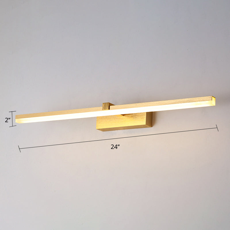 Sleek Gold Vanity Light Fixture – Modern Metal LED Bath Lighting for Bathroom