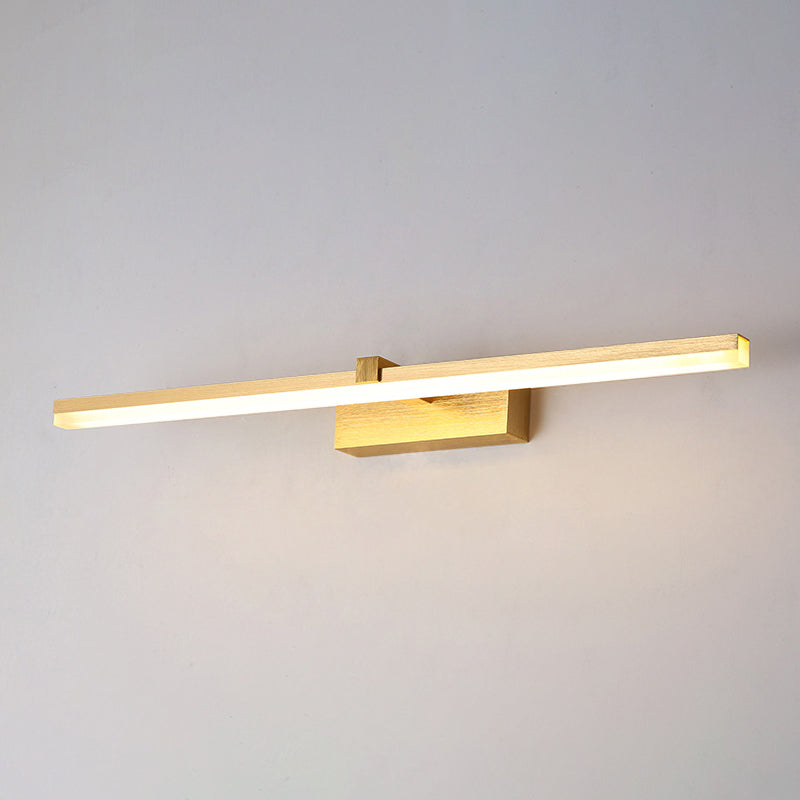 Sleek Gold Vanity Light Fixture – Modern Metal LED Bath Lighting for Bathroom