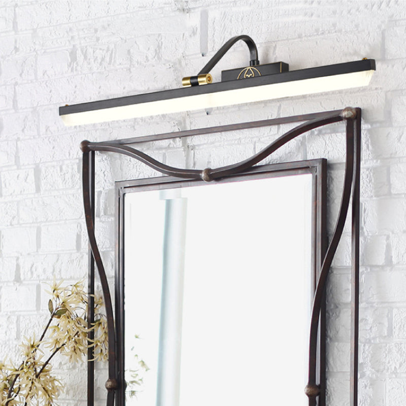 Rotatable LED Tube Vanity Light in Gold-Black for a Classic Look