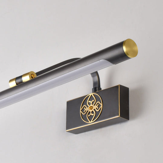 Rotatable LED Tube Vanity Light in Gold-Black for a Classic Look
