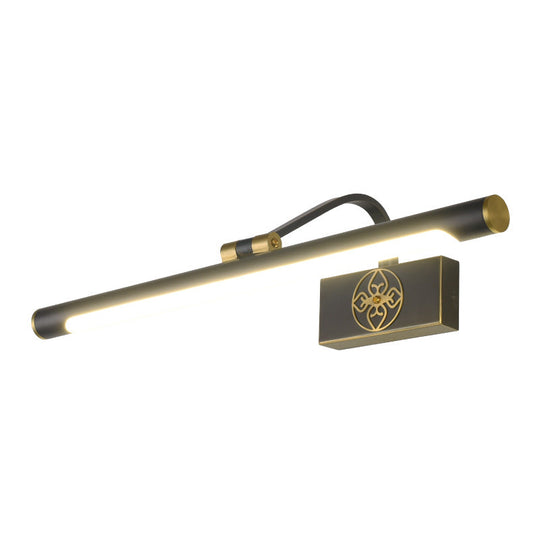Rotatable LED Tube Vanity Light in Gold-Black for a Classic Look