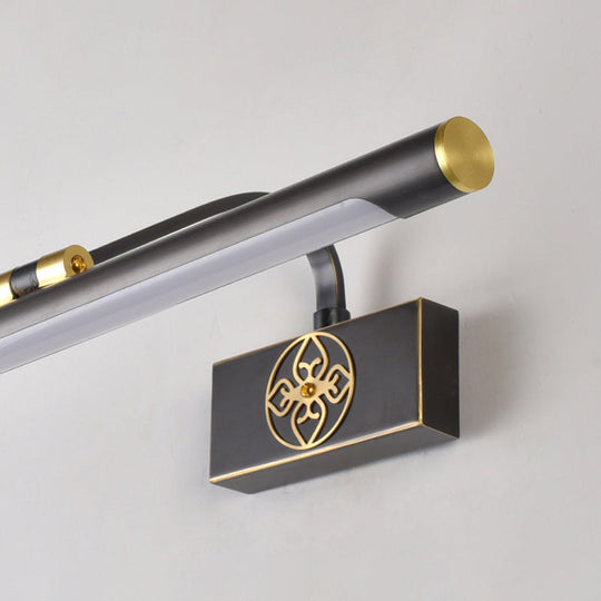 Rotatable LED Tube Vanity Light in Gold-Black for a Classic Look