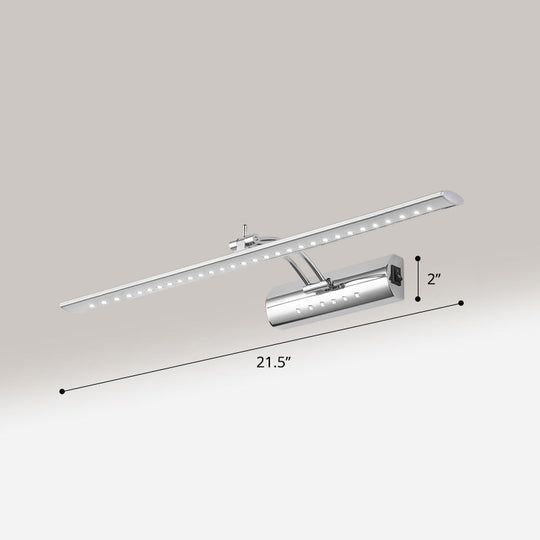 Adjustable Nickel Finish LED Vanity Sconce - Modern Linear Wall Lamp