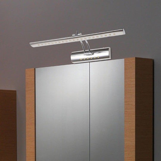 Adjustable Nickel Finish LED Vanity Sconce - Modern Linear Wall Lamp
