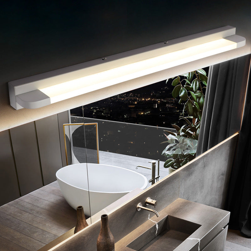 LED Bar Bathroom Sconce Light with Rounded Corner - Acrylic Vanity Wall Fixture