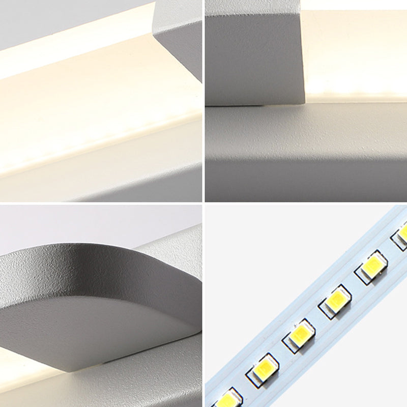 LED Bar Bathroom Sconce Light with Rounded Corner - Acrylic Vanity Wall Fixture