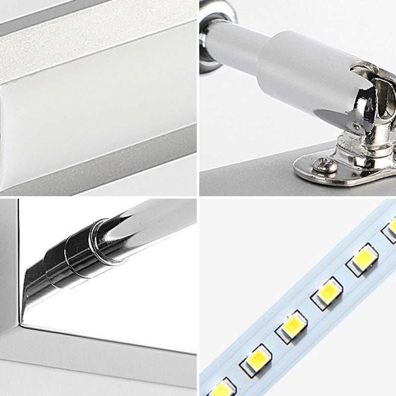 Stainless Steel LED Wall Light with Adjustable Joint - Modern Bar Vanity Sconce for Bath