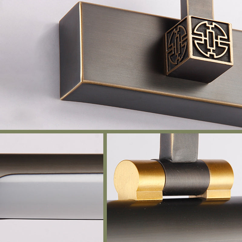 Adjustable Tubular LED Vanity Mirror Light - Traditional Black Metal Wall Lighting