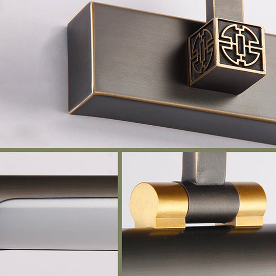 Adjustable Tubular LED Vanity Mirror Light - Traditional Black Metal Wall Lighting