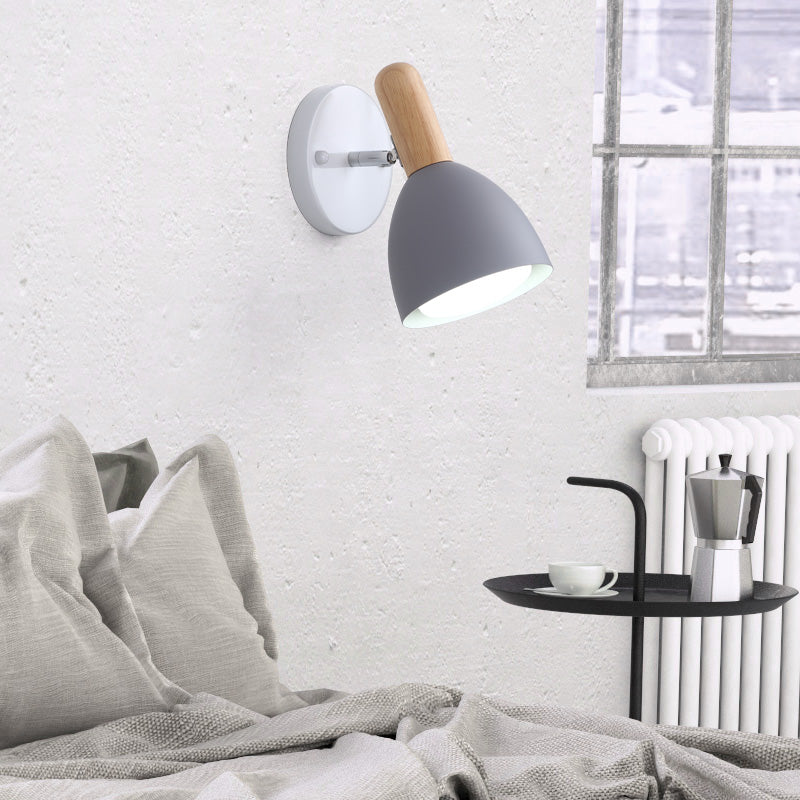 Kids' Bell Shaped Sconce Wall Lamp with Pivot Joint - Metal, 1-Bulb, Bedroom Reading