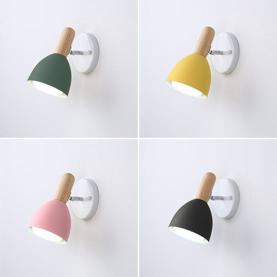 Kids' Bell Shaped Sconce Wall Lamp with Pivot Joint - Metal, 1-Bulb, Bedroom Reading