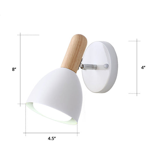 Kids' Bell Shaped Sconce Wall Lamp with Pivot Joint - Metal, 1-Bulb, Bedroom Reading