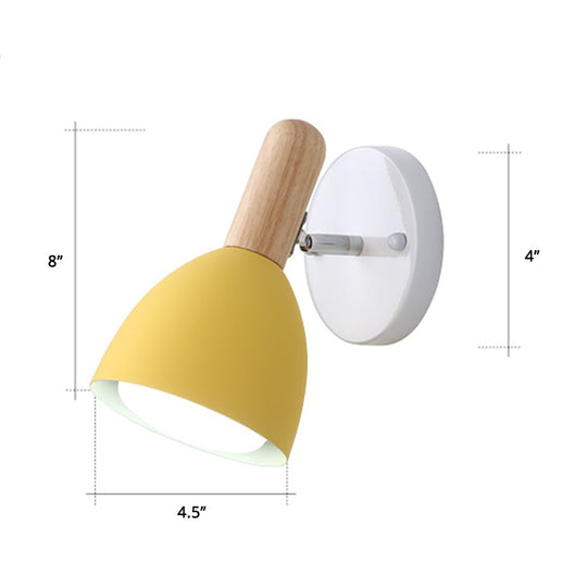 Kids' Bell Shaped Sconce Wall Lamp with Pivot Joint - Metal, 1-Bulb, Bedroom Reading