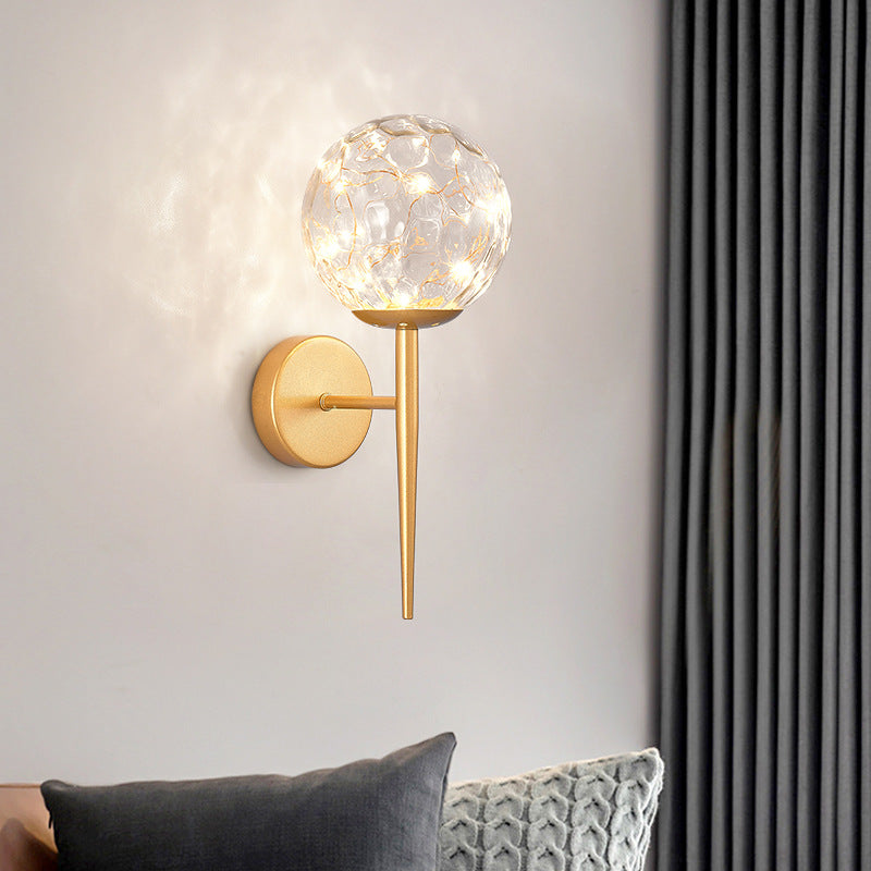 Stylish Nordic LED Sconce Lamp with Glass Shade for Living Room