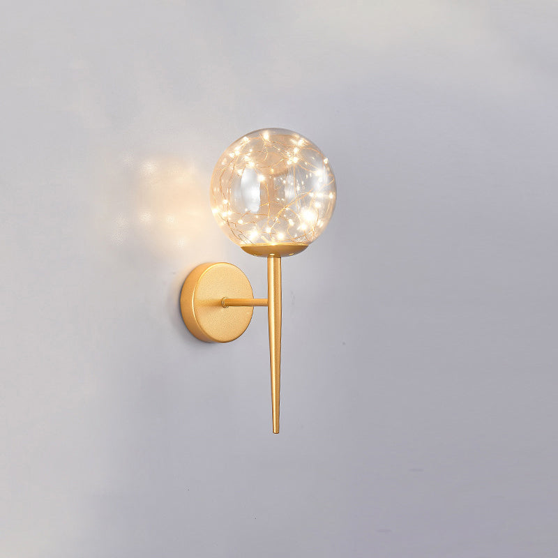 Stylish Nordic LED Sconce Lamp with Glass Shade for Living Room