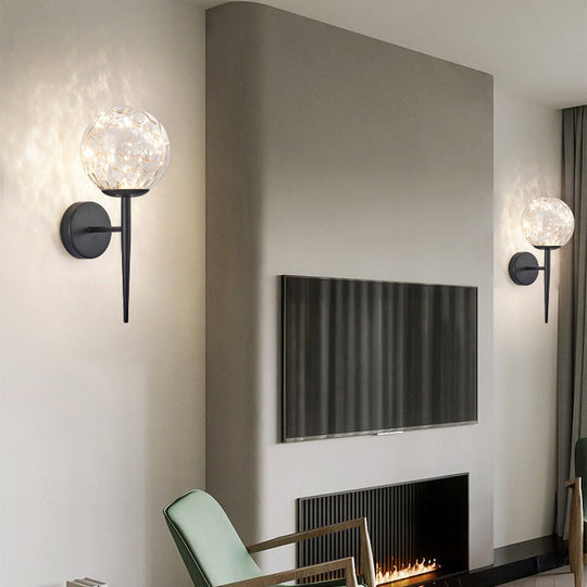 Stylish Nordic LED Sconce Lamp with Glass Shade for Living Room