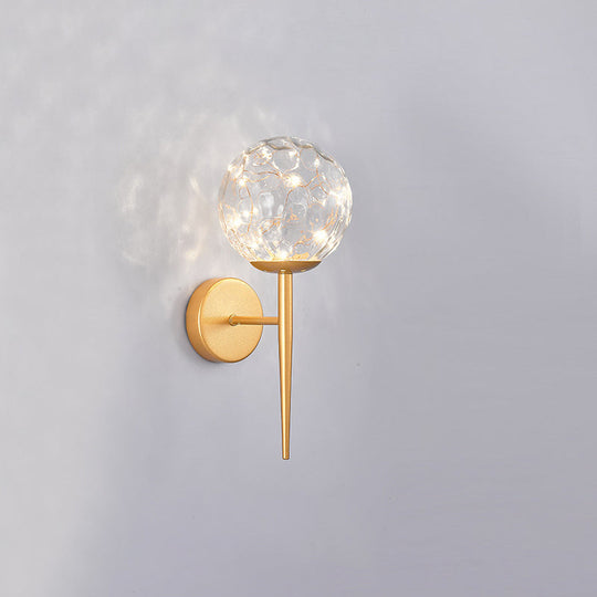 Stylish Nordic LED Sconce Lamp with Glass Shade for Living Room